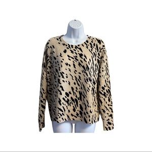 Aqua Cashmere Animal Print Sweater - M